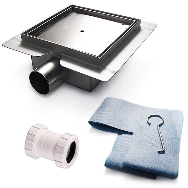 Square Stainless Steel Shower Drain Tile Insert www.drainagechannel.co.uk