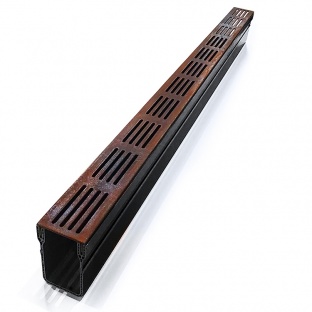 Threshold Drain x 1m Corten Steel Grate