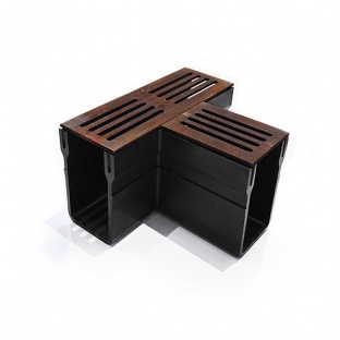 Threshold Drain Tee Corten Steel Grate