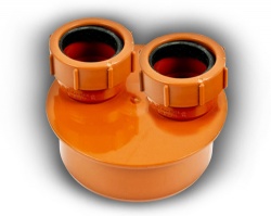 110mm Double Waste Adaptor 40mm & 40mm