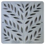 12'' Botanical Catch Basin Grate - Grey