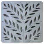 12'' Botanical Catch Basin Grate - Grey